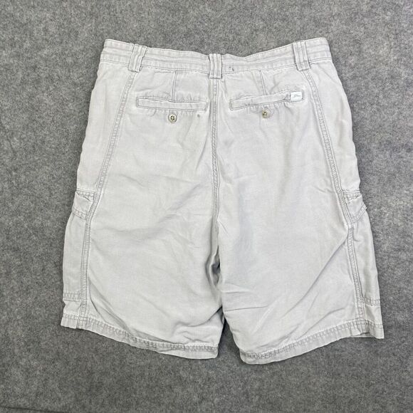 Tommy Bahama Relax Stretch Cargo Shorts Men's 30 Gray Solid Button Zip Closure - Picture 8 of 9